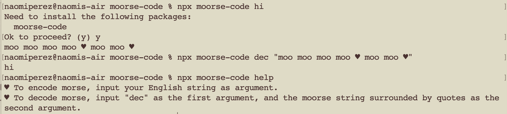 Moorse Code NPX Module Example