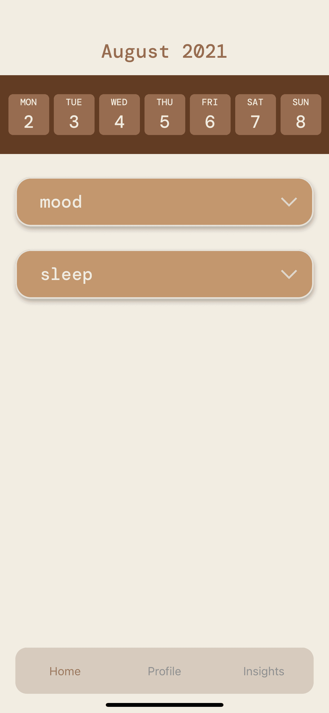 Add+ home screen showing today's mood log